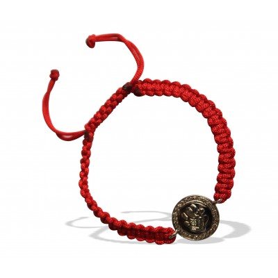 Ganesh Border Diamond Bracelet in Silver on nylon thread
